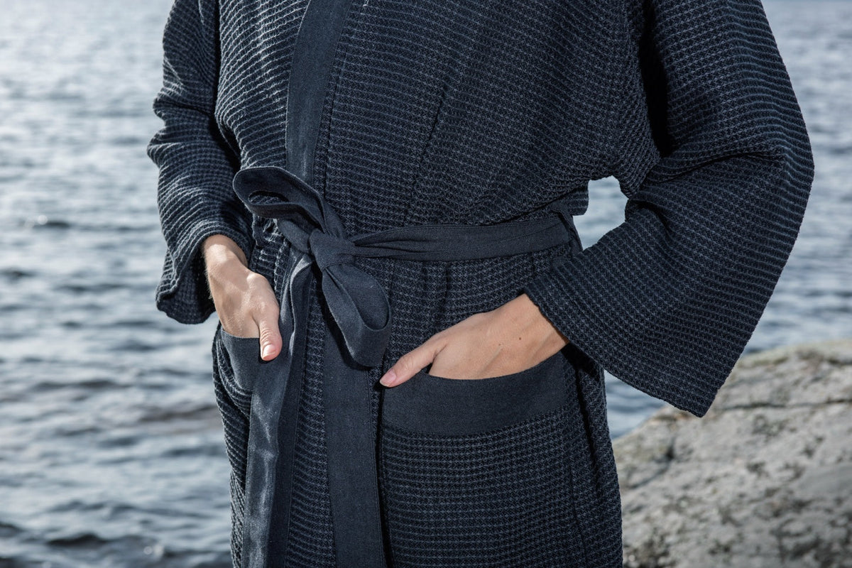 Rento Kenno Recycled Cotton Bath Robe - L/XL - Grey