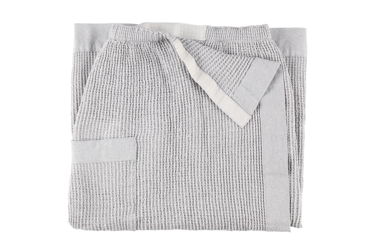 Rento Kenno Recycled Cotton Sauna Waist Towel Wrap - Light Grey