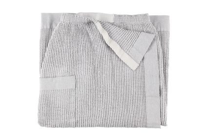 Rento Kenno Recycled Cotton Sauna Waist Towel Wrap - Light Grey