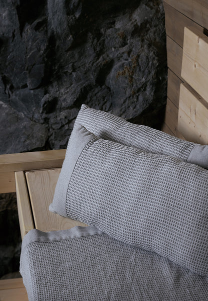 Rento Kenno Recycled Cotton Sauna Pillow 20" x 9" - Light Grey