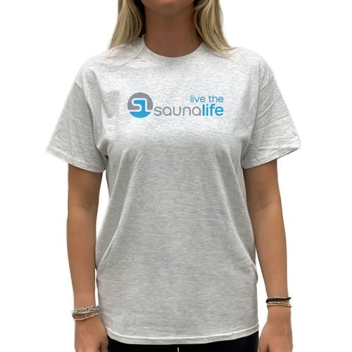 SaunaLife Premium Graphic T-Shirt, 100% Cotton, Ash Gray