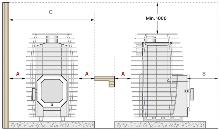HUUM HIVE Flow Wood-Burning Sauna Stove - 05_specs_clearances.png