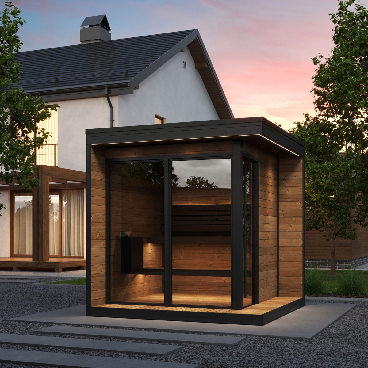 SaunaLife Model GL6 Garden Luxury Series Outdoor Home Sauna Kit