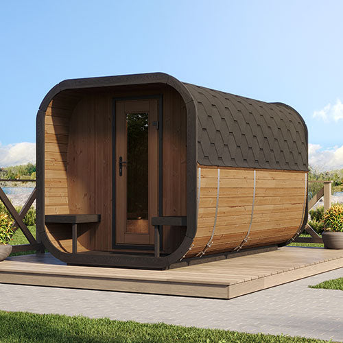 SaunaLife 8-Person Cube Series Outdoor Home Sauna Kit CL12GCP