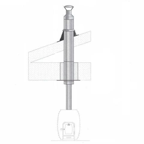 HUUM Sauna Wood Stove Chimney Kit, Barrel