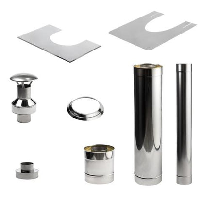 HUUM Sauna Wood Stove Chimney Set, Thru-Ceiling