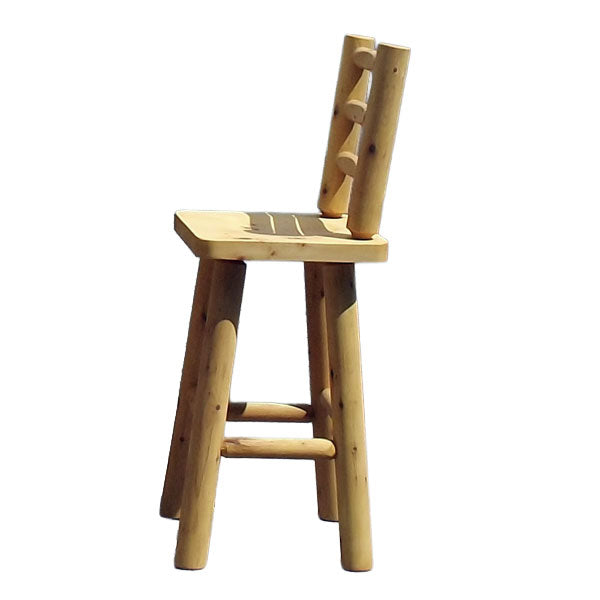 Leisurecraft 30" Stool with Back - Unfinished